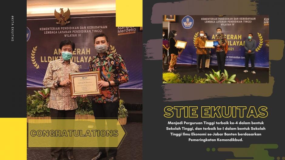 STIE EKUITAS meraih penghargaan sebagai Perguruan Tinggi terbaik se-Jabar Banten
