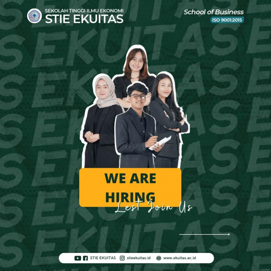 Sekolah Tinggi Ilmu Ekonomi (STIE) EKUITAS membutuhkan seorang yang berkompetensi untuk mengisi posisi: STAF LEMBAGA PENELITIAN DAN PENGABDIAN KEPADA MASYARAKAT (LPPM)