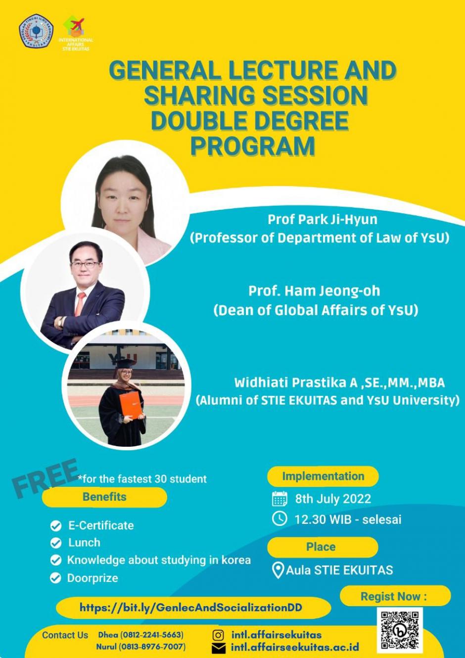 GENERAL LECTURE AND SHARING SESSION DOUBLE DEGREE PROGRAM